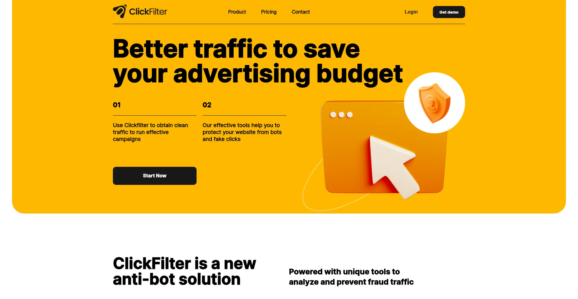 Website screenshot of Clickfilter.co