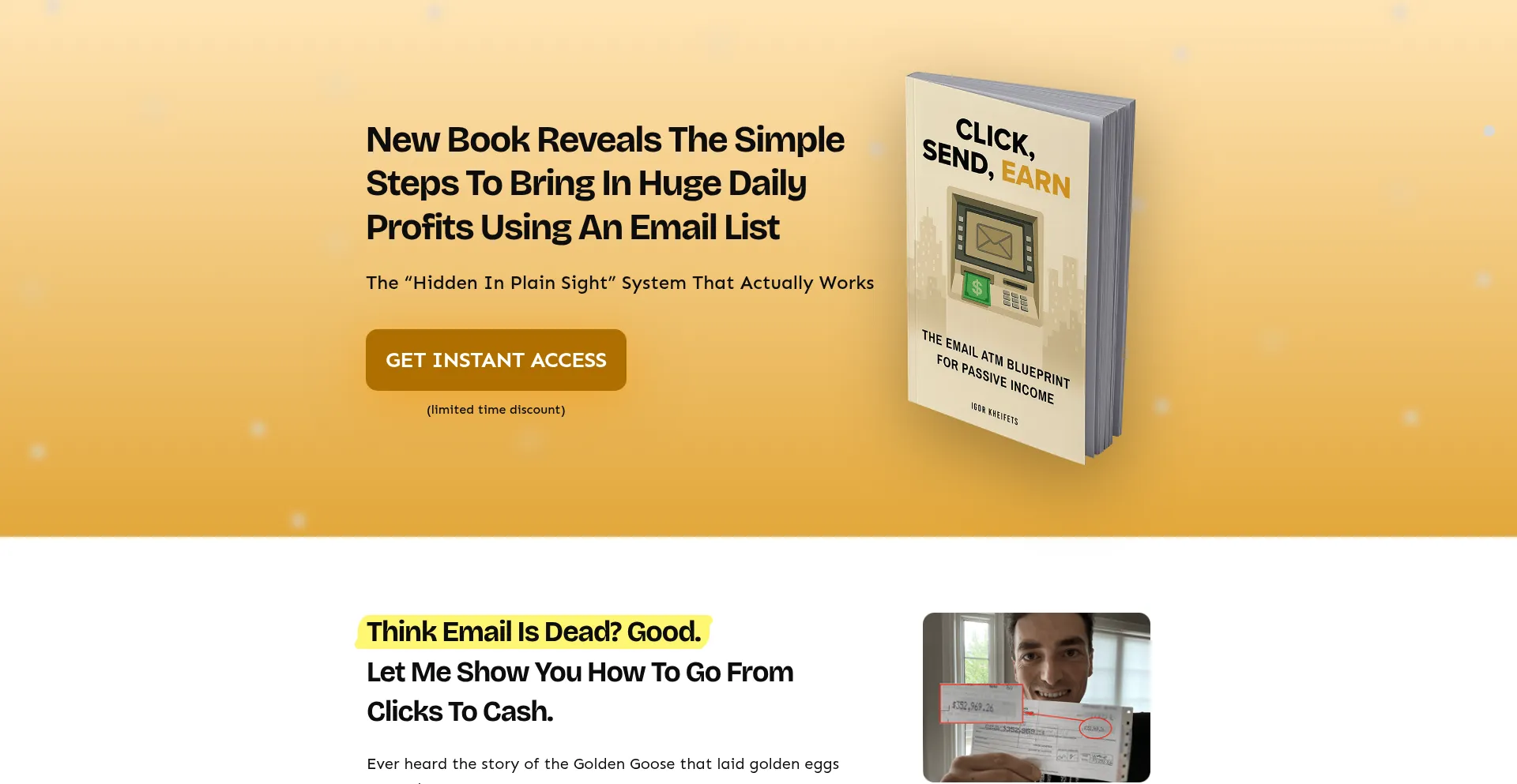 Website screenshot of Clicksendearn.com