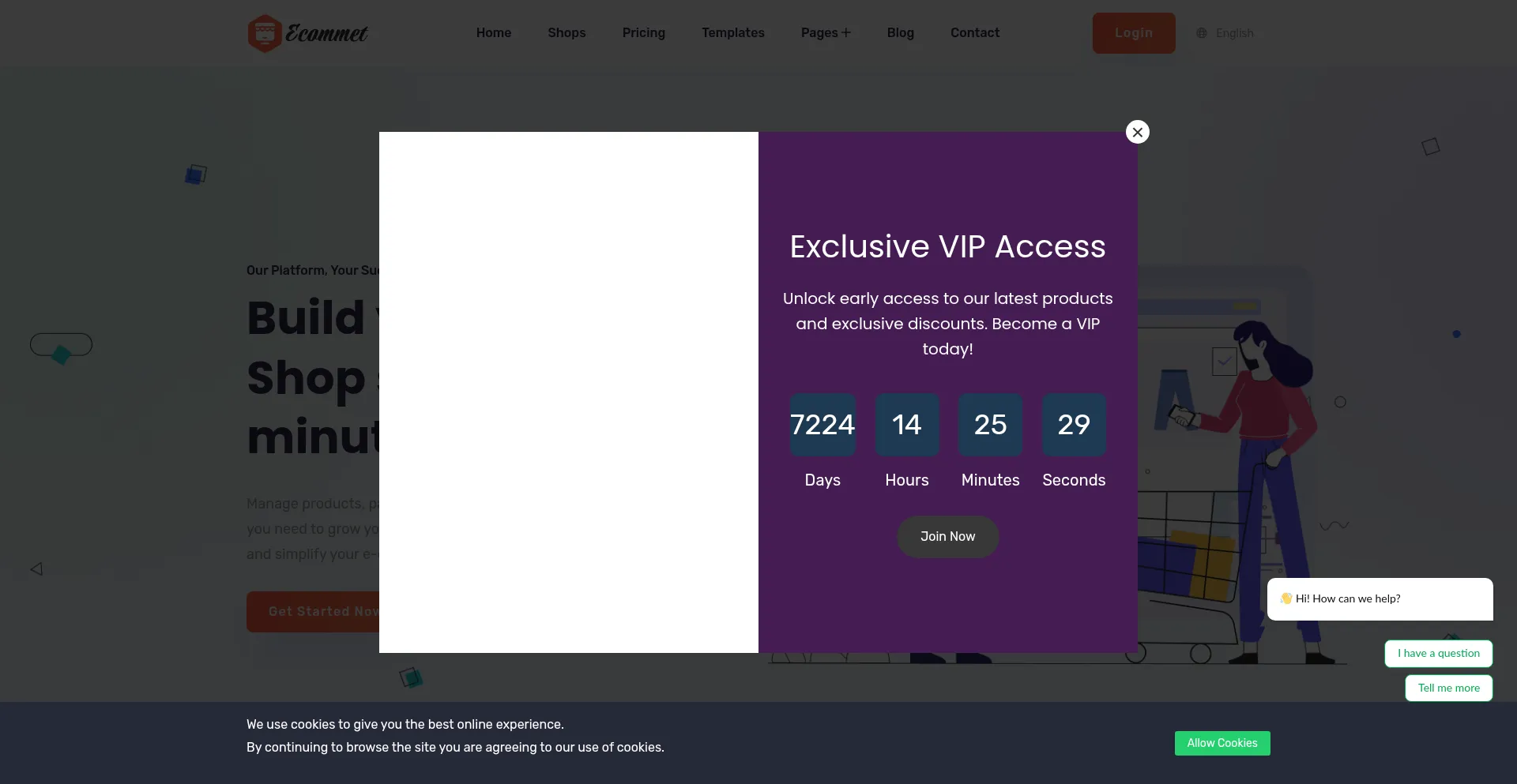 Website screenshot of Clicktoready.com