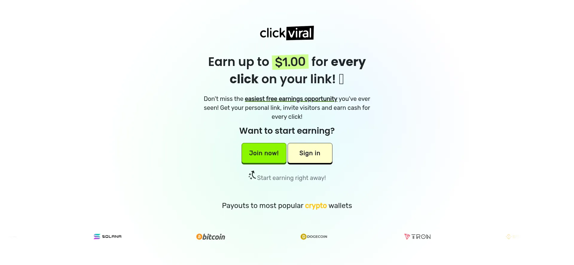 Website screenshot of Clickviral.io