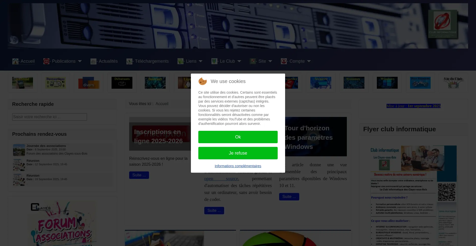 Website screenshot of Clinfo.fr
