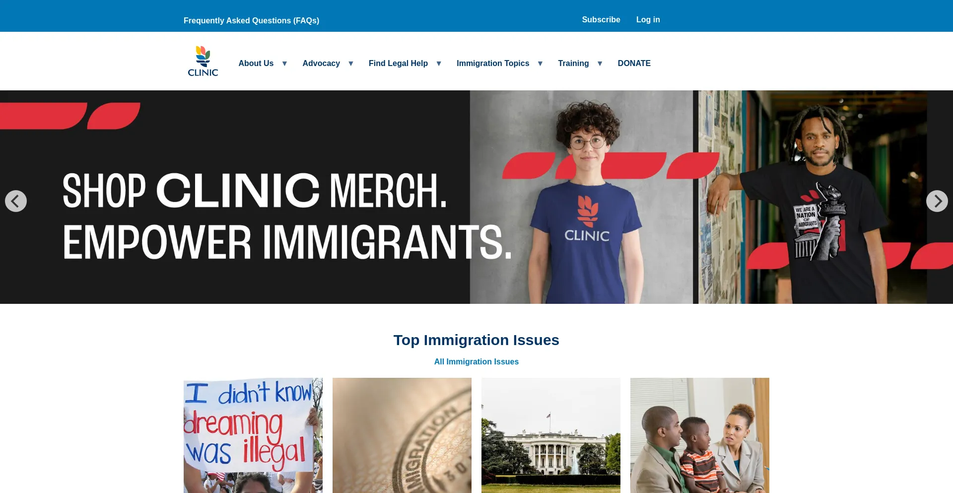 Website screenshot of Cliniclegal.org