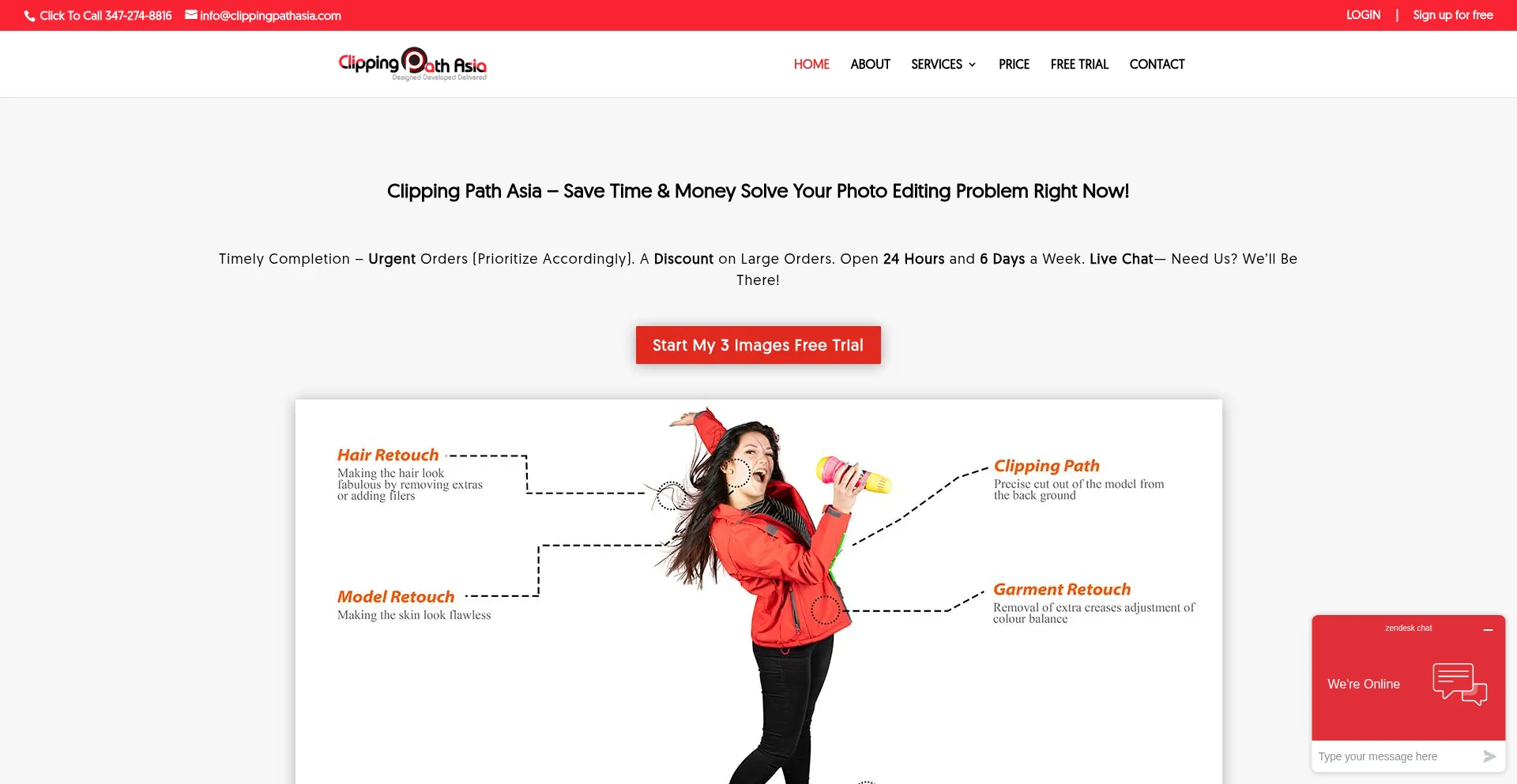 Website screenshot of Clippingpathasia.com