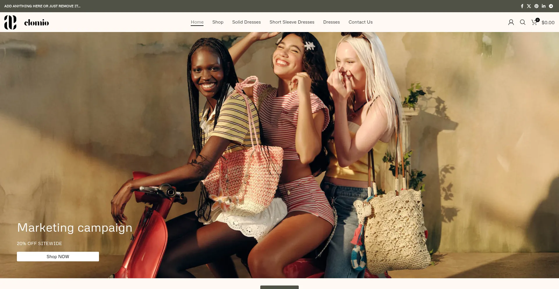 Website screenshot of Clomio.top