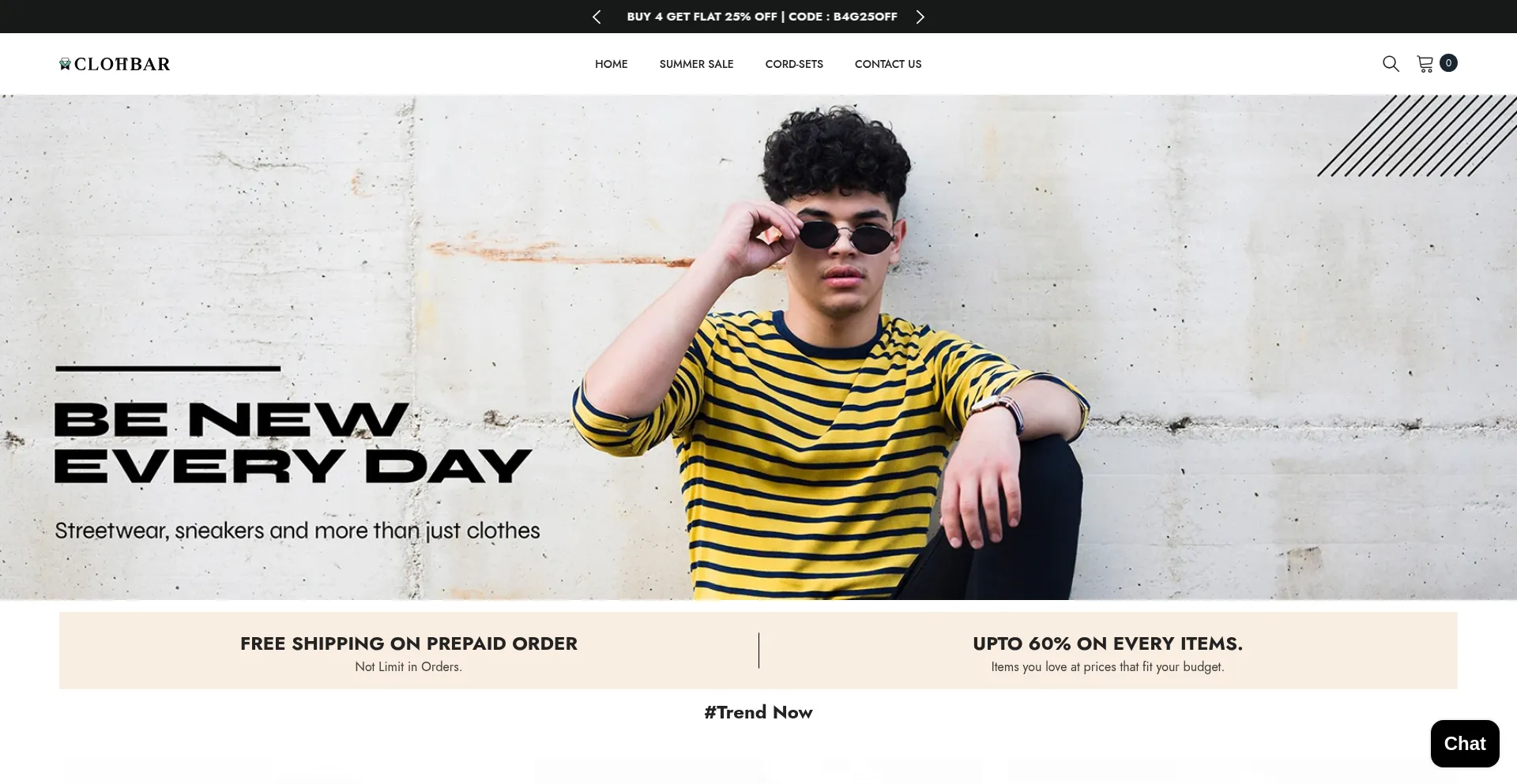 Website screenshot of Clothbar.in