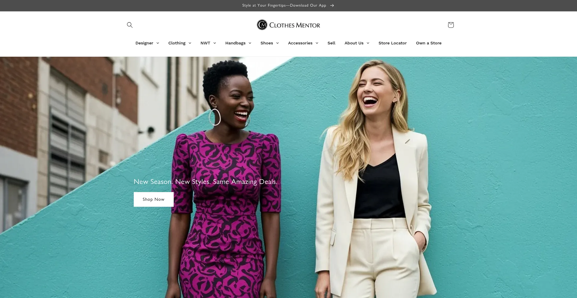 Website screenshot of Clothesmentor.com