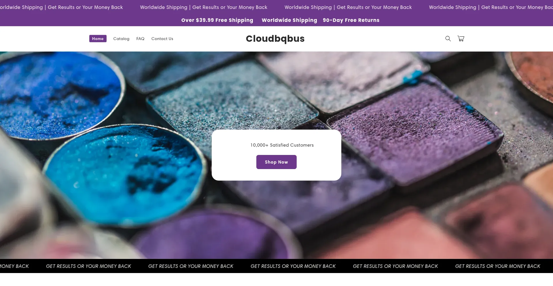 Website screenshot of Cloudbqbus.com