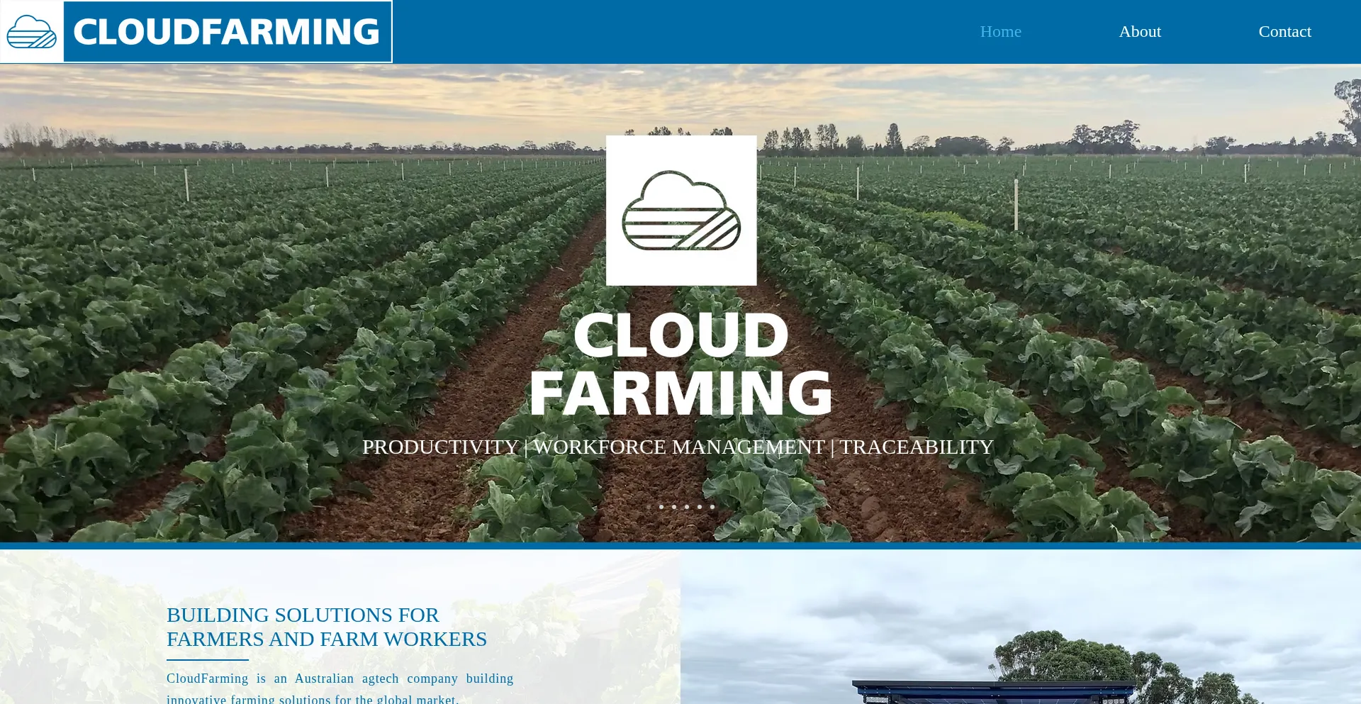 Website screenshot of Cloudfarming.com
