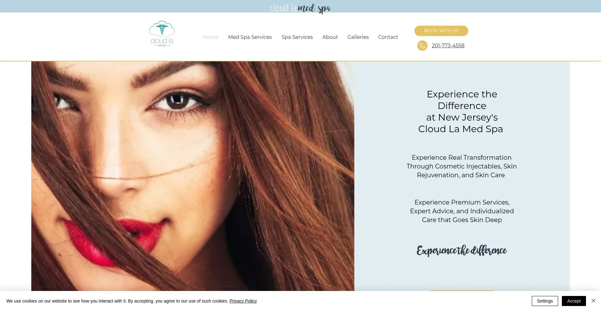 Website screenshot of Cloudlamedspa.com