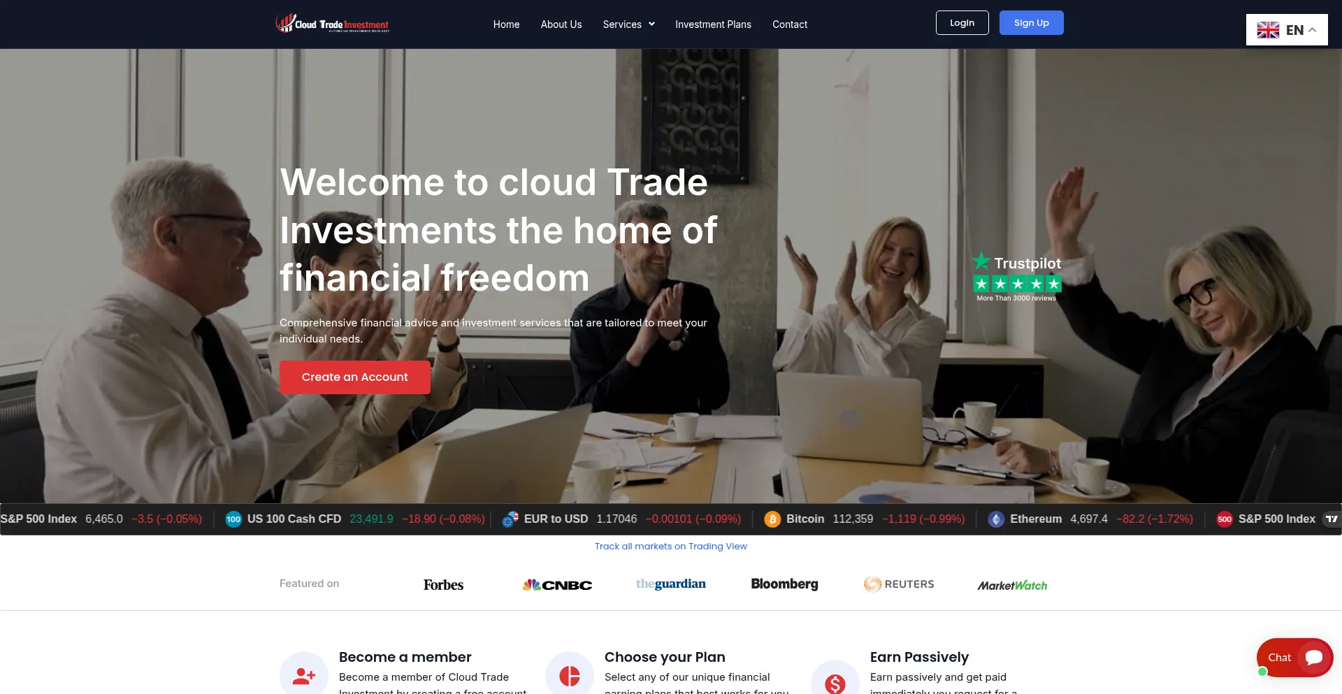 Website screenshot of Cloudtinvts.com