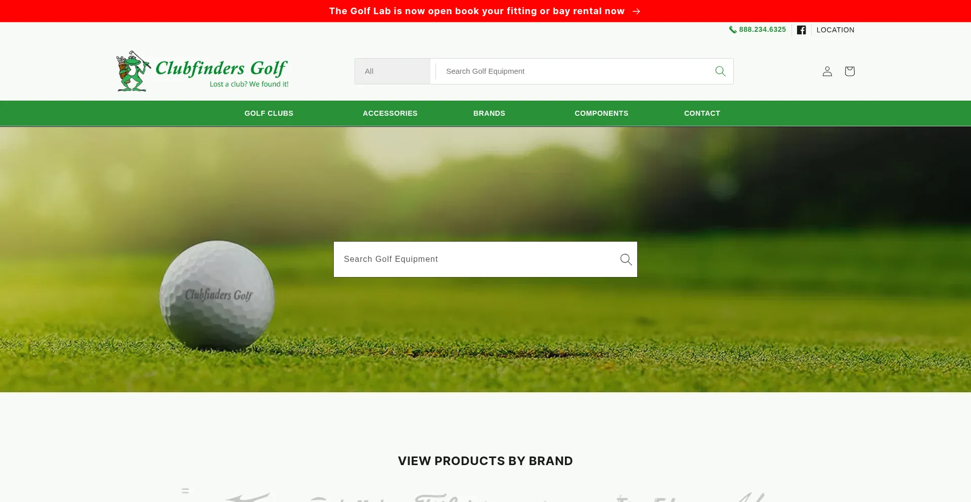 Website screenshot of Clubfindersgolf.com