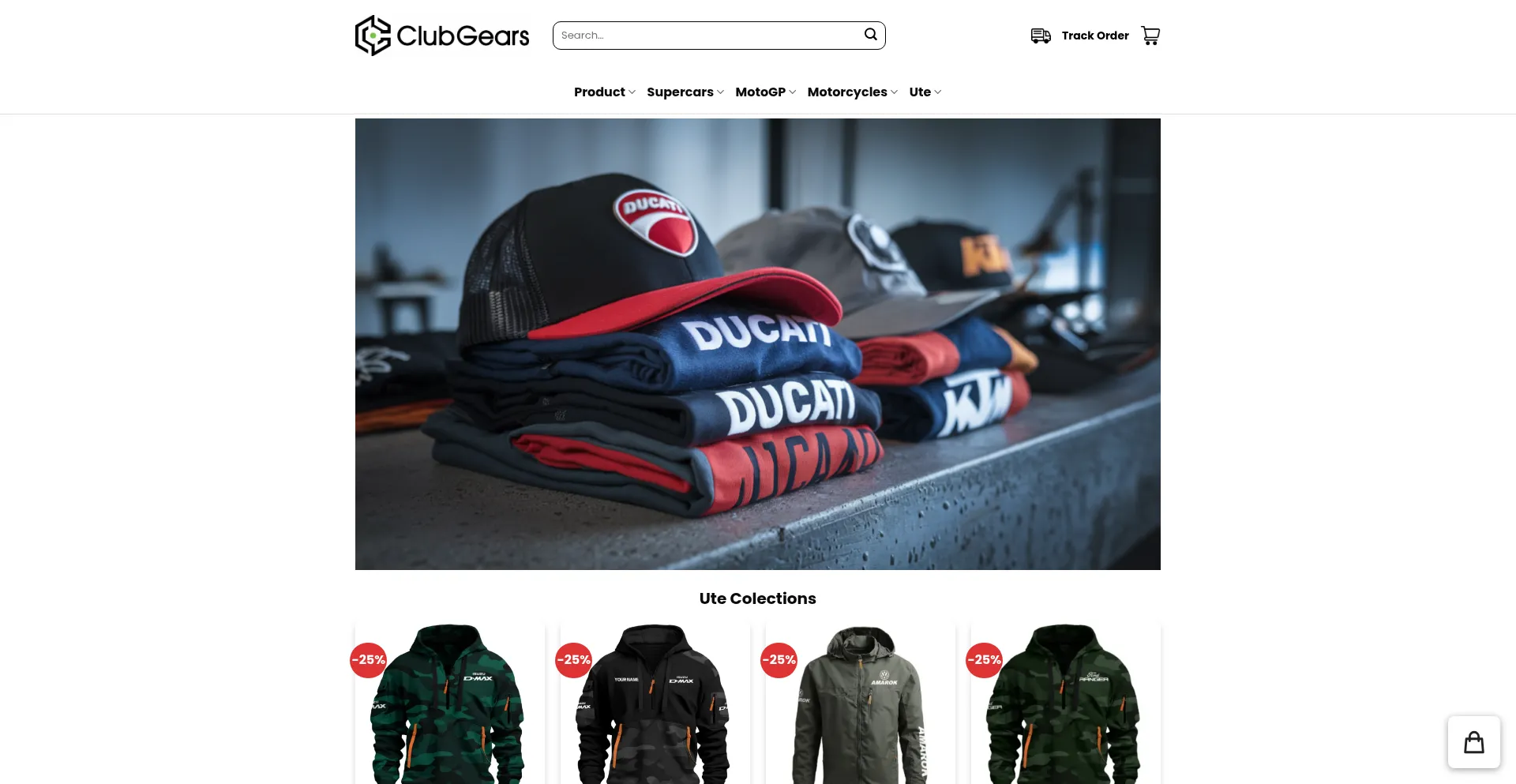 Website screenshot of Clubgears.com