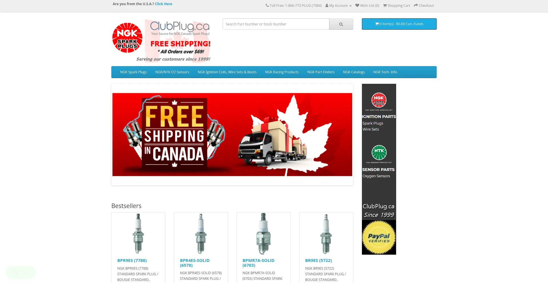 Website screenshot of Clubplug.ca
