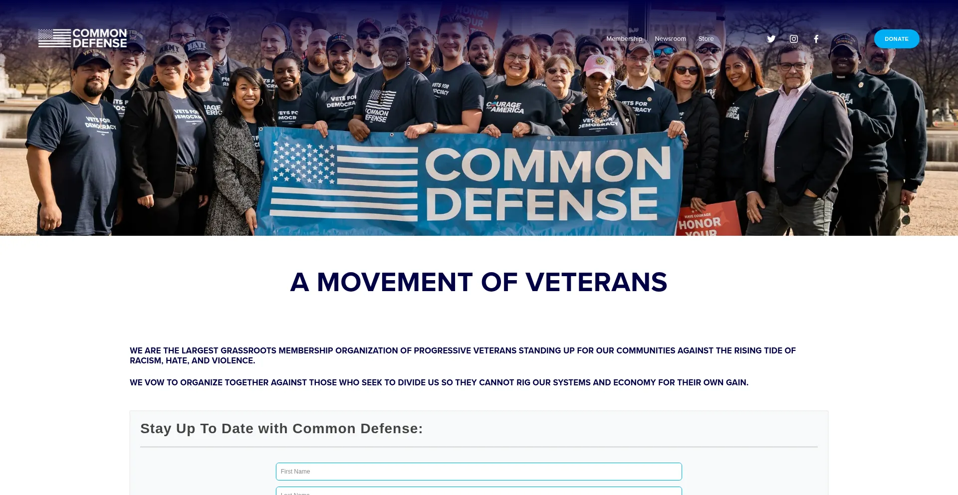 Website screenshot of Cmndef.us