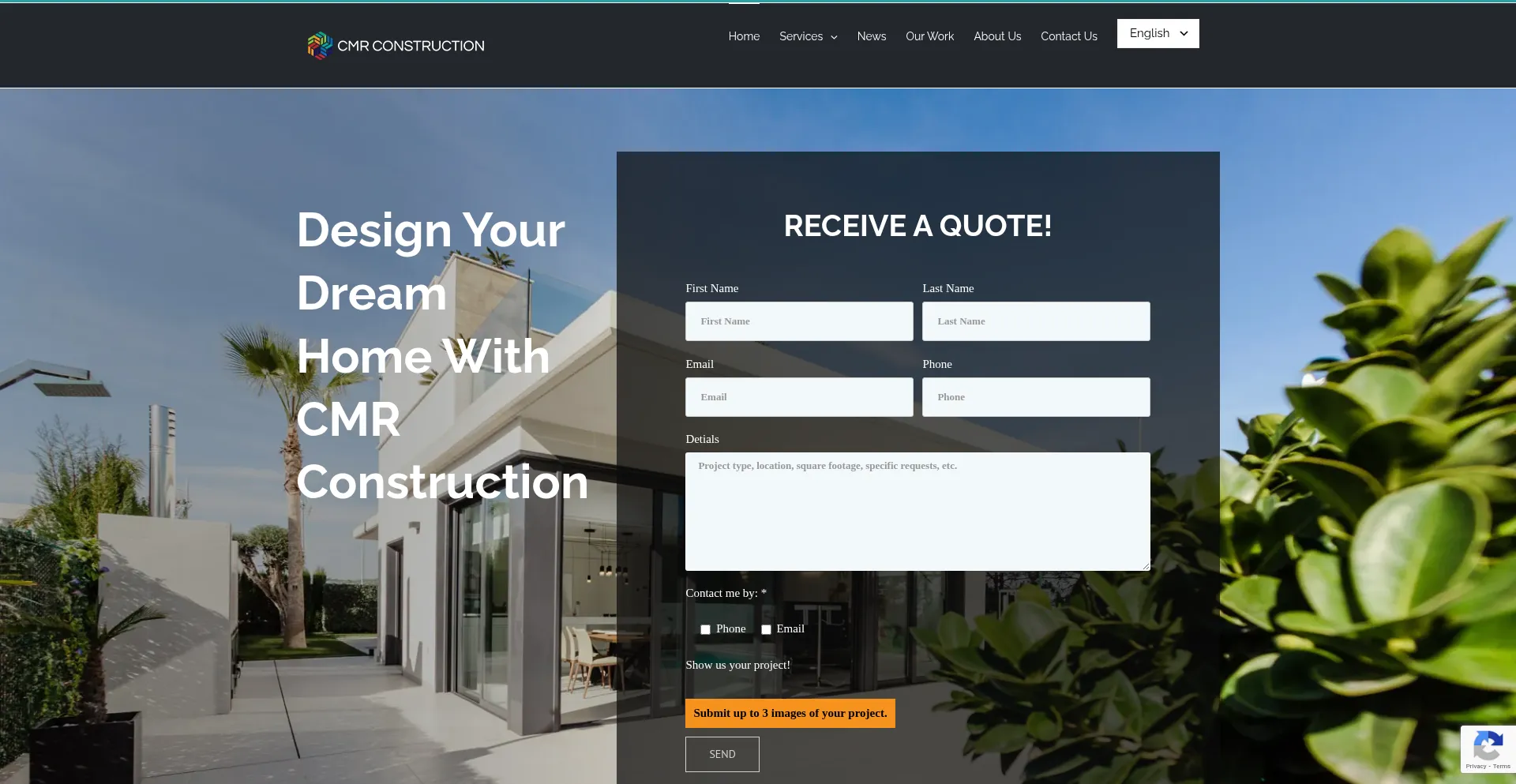Website screenshot of Cmrconstructiongroup.com