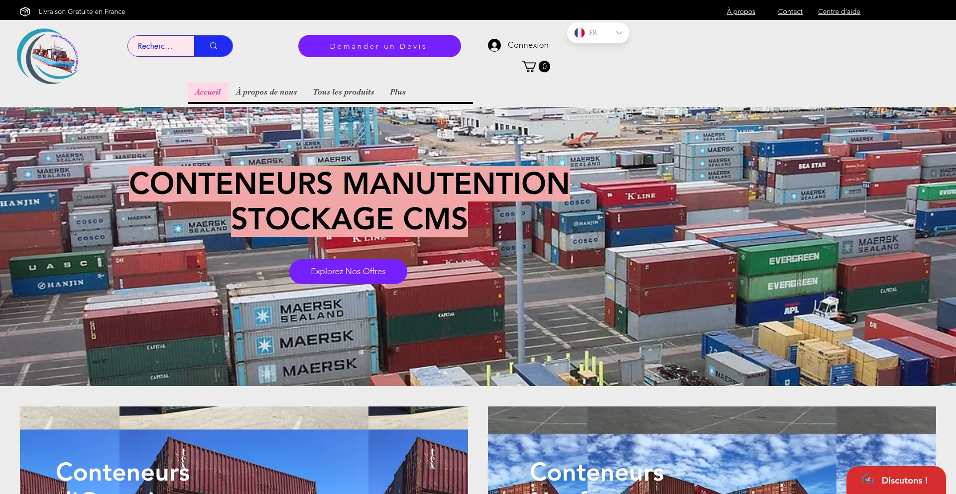 Website screenshot of Cmsmanutention.com
