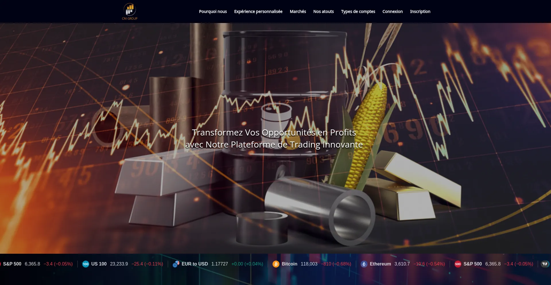 Website screenshot of Cni-group.net
