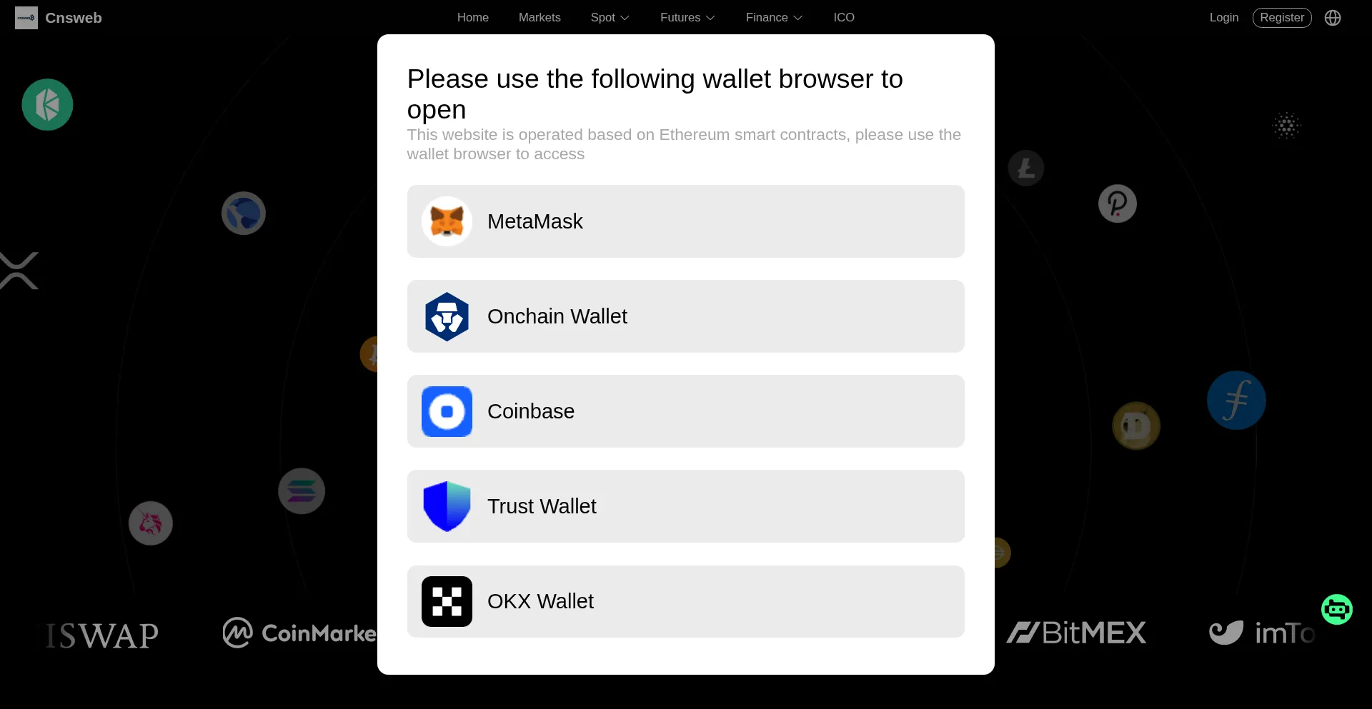 Website screenshot of Cnsweb.com