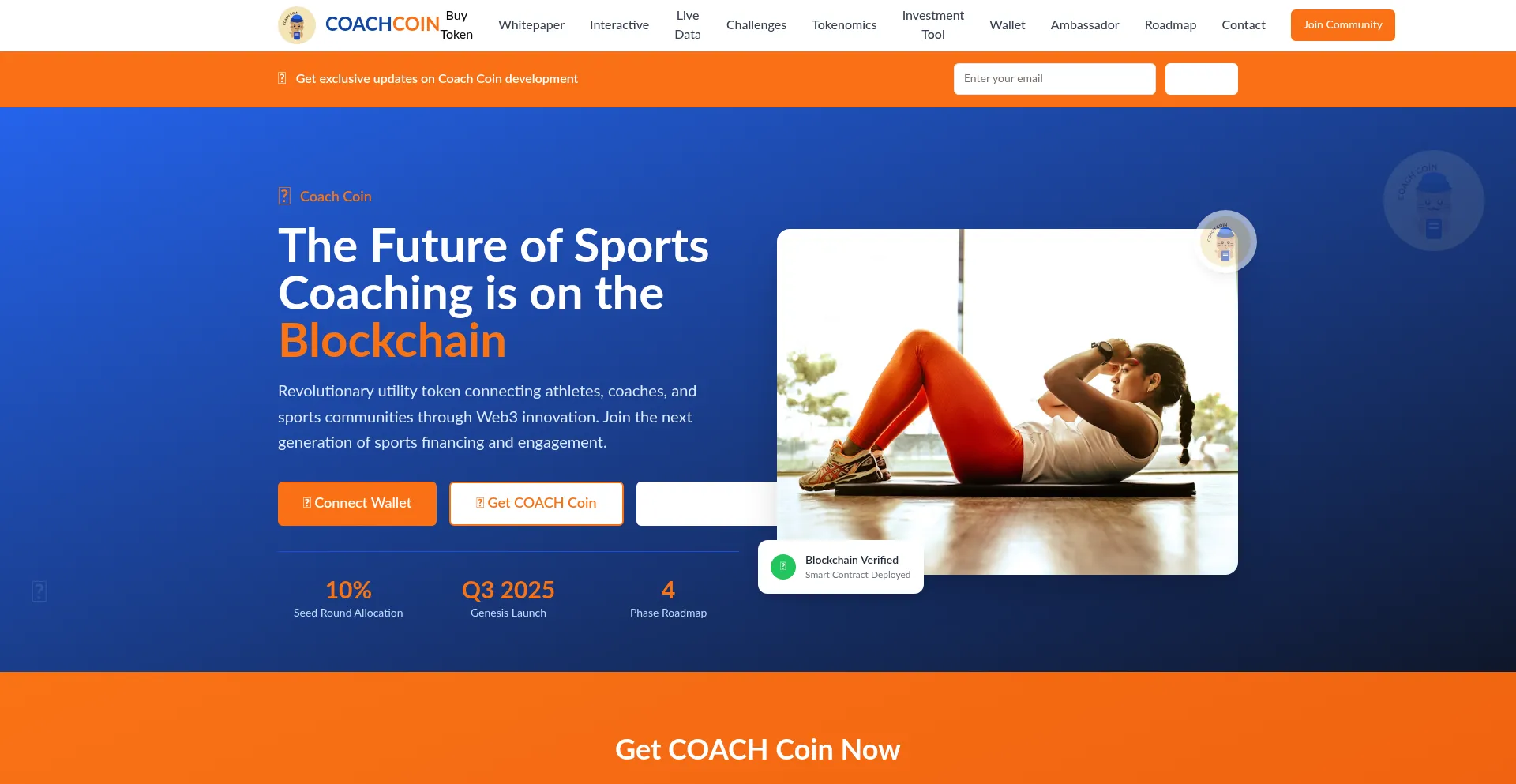 Website screenshot of Coachcoin.net