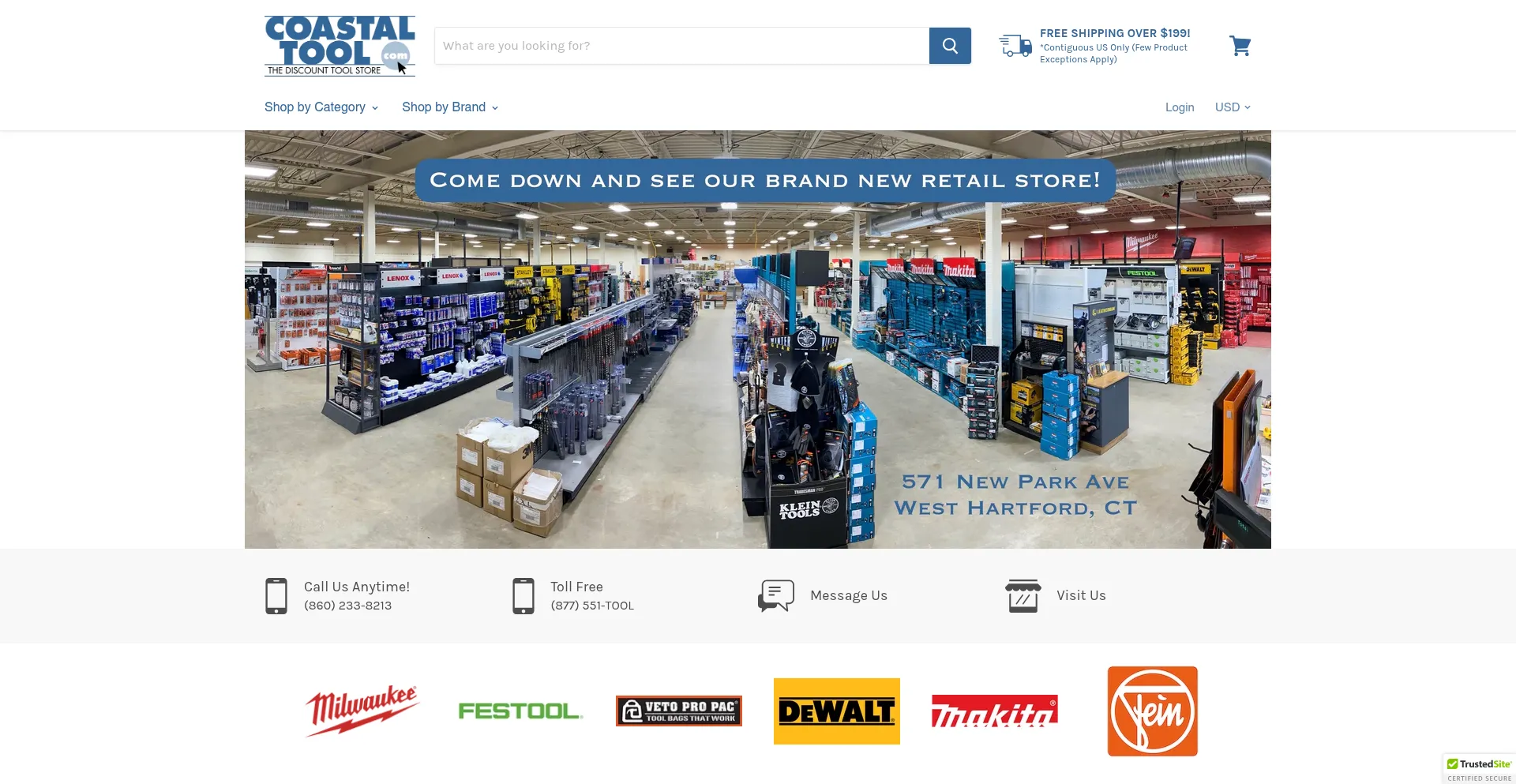 Website screenshot of Coastaltool.com