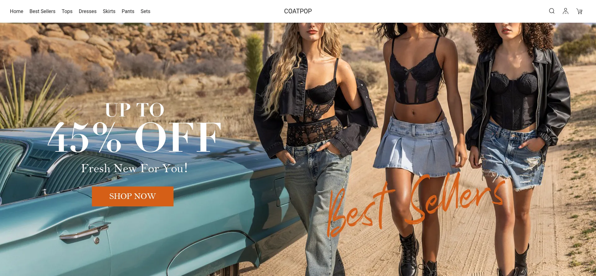 Website screenshot of Coatpop.com