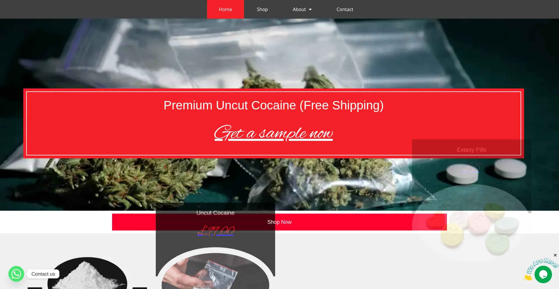 Website screenshot of Cocaineshopuk.online