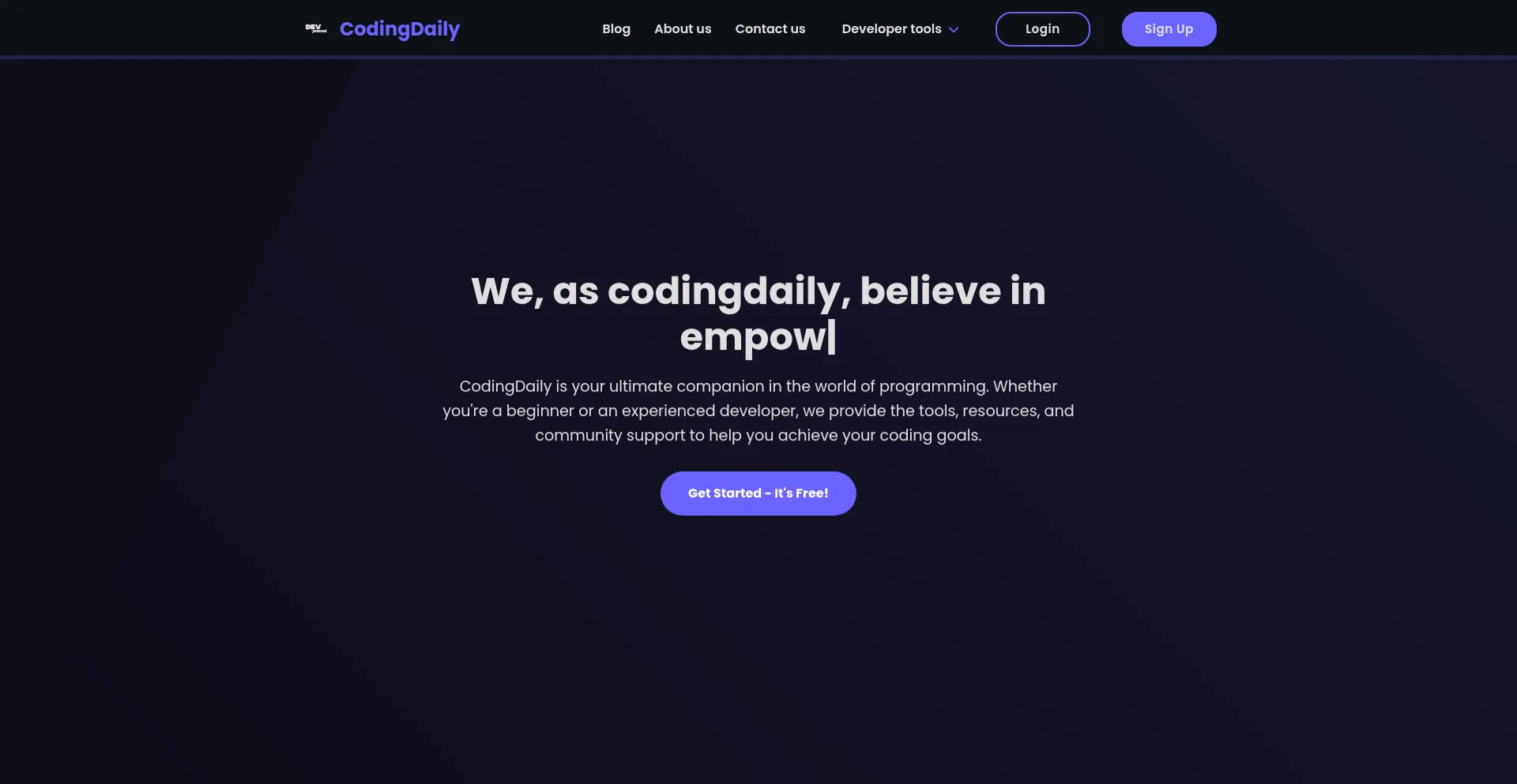 Website screenshot of Codingdaily.eu