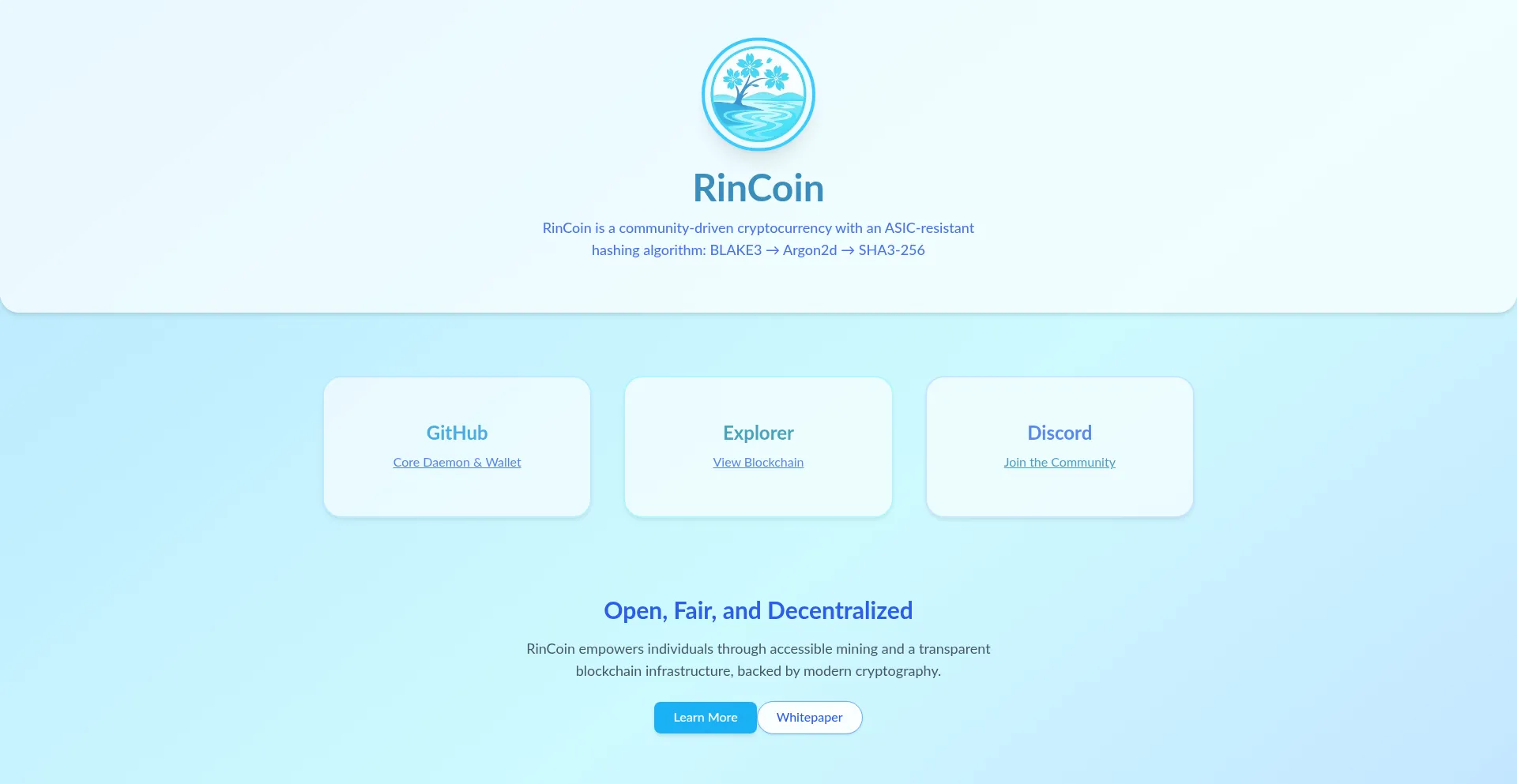 Website screenshot of Coin.rin.so