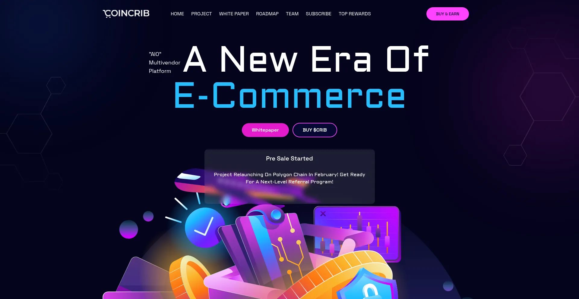 Website screenshot of Coincrib.io