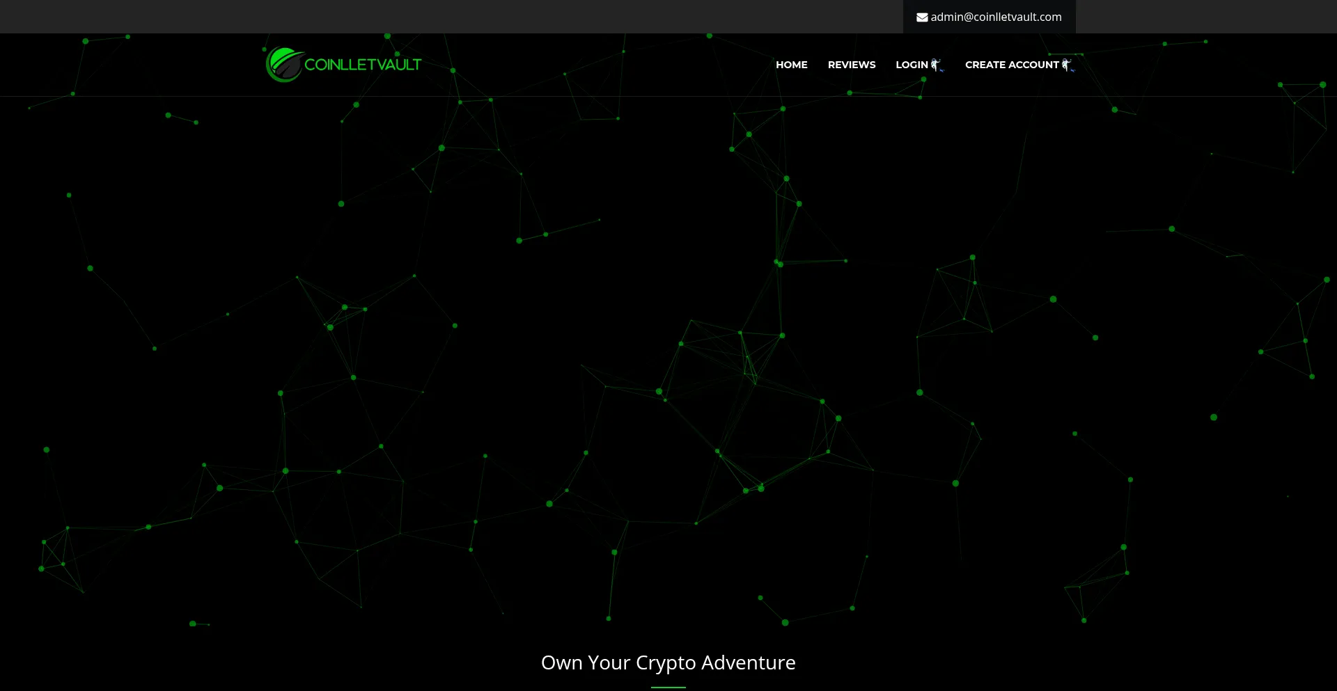 Website screenshot of Coinlletvault.com