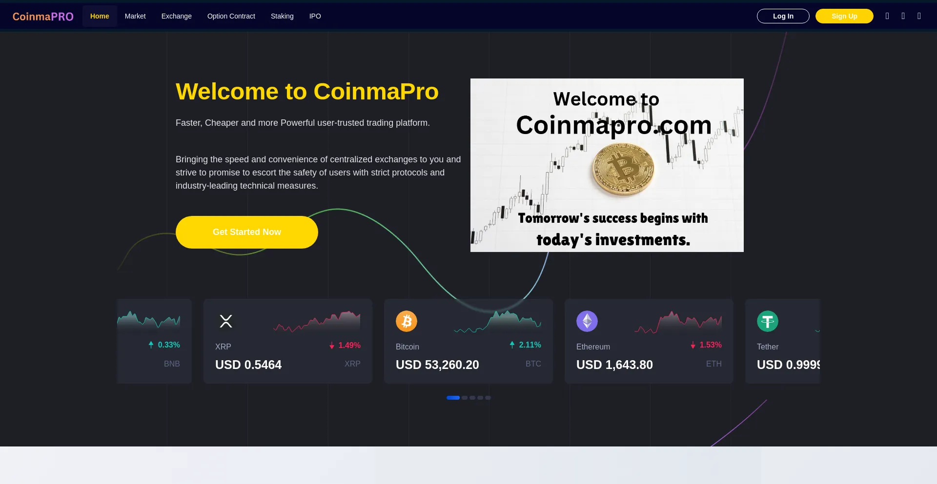 Website screenshot of Coinmapro.com