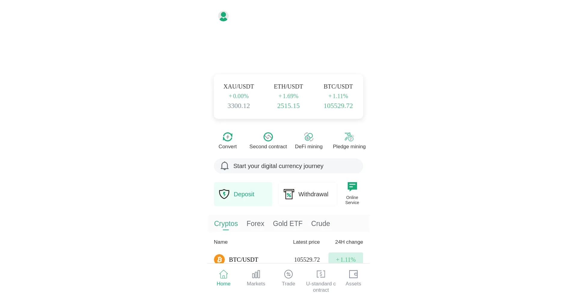Website screenshot of Coinoao.com