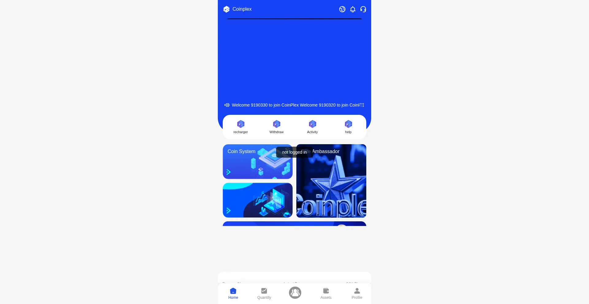 Website screenshot of Coinplex.cloud