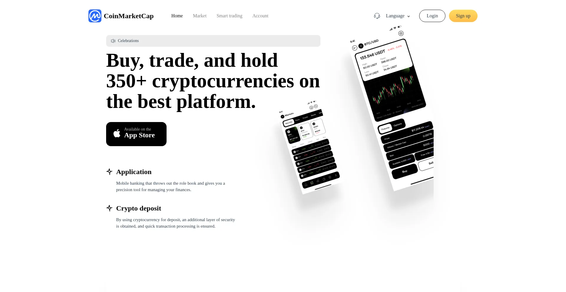 Website screenshot of Coinsmarketscap.top