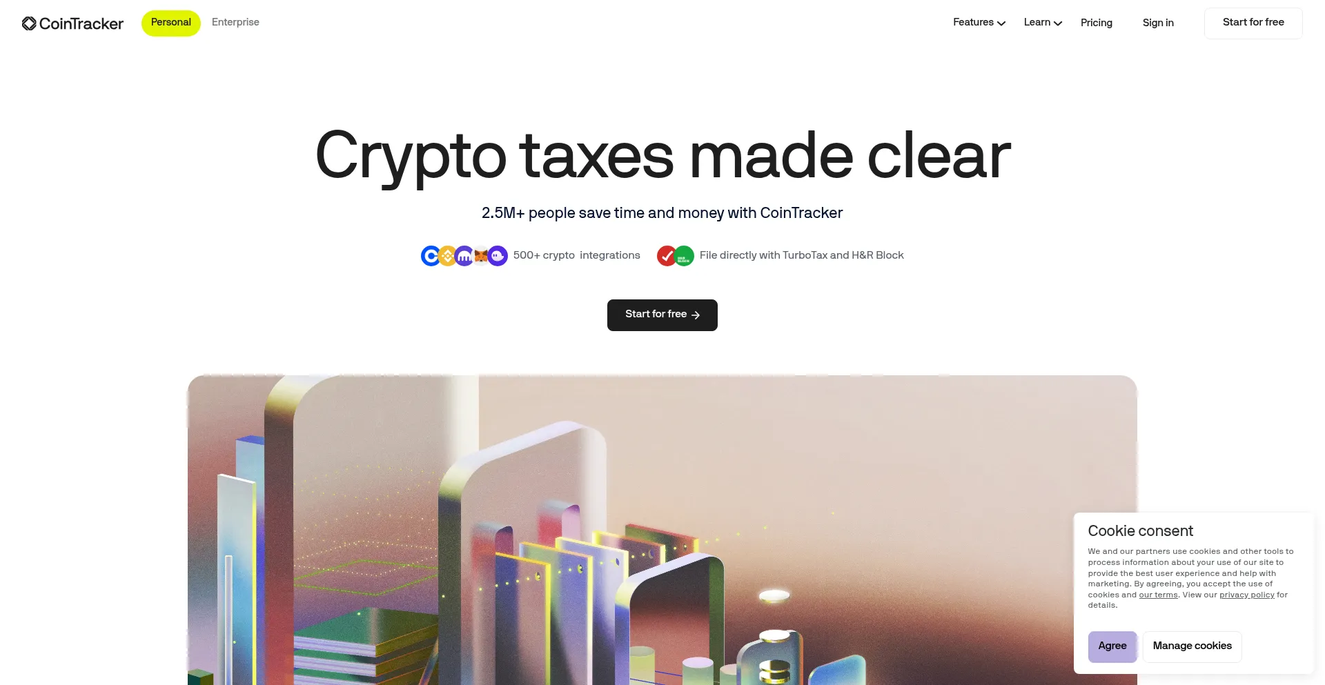 Website screenshot of Cointracker.io