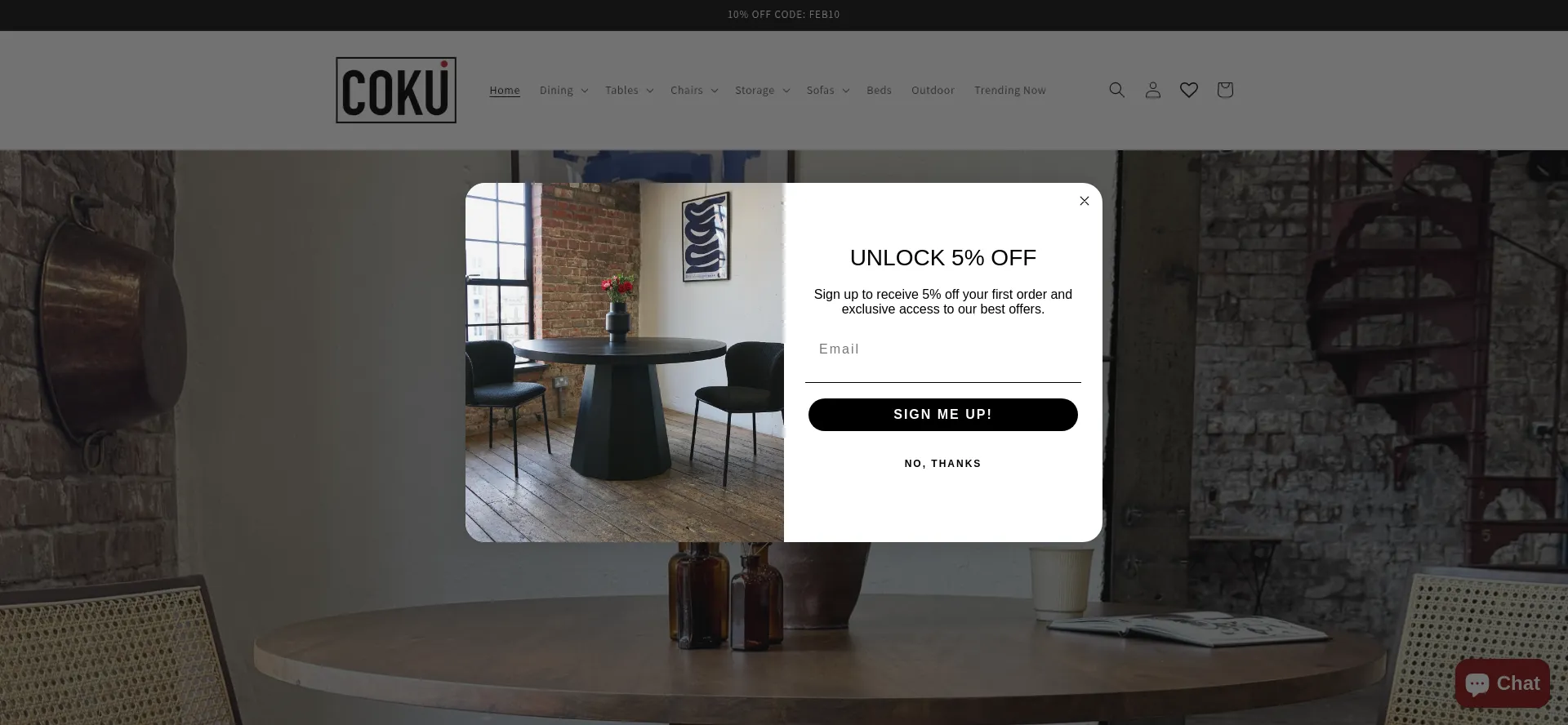 Website screenshot of Coku.co.uk