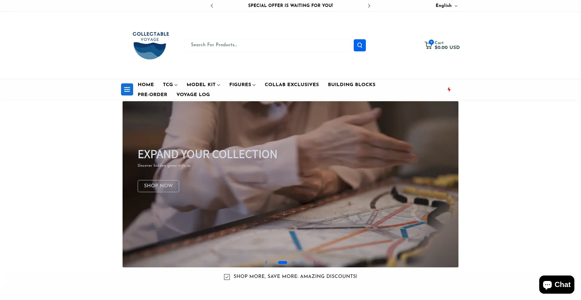 Website screenshot of Collectablevoyage.net