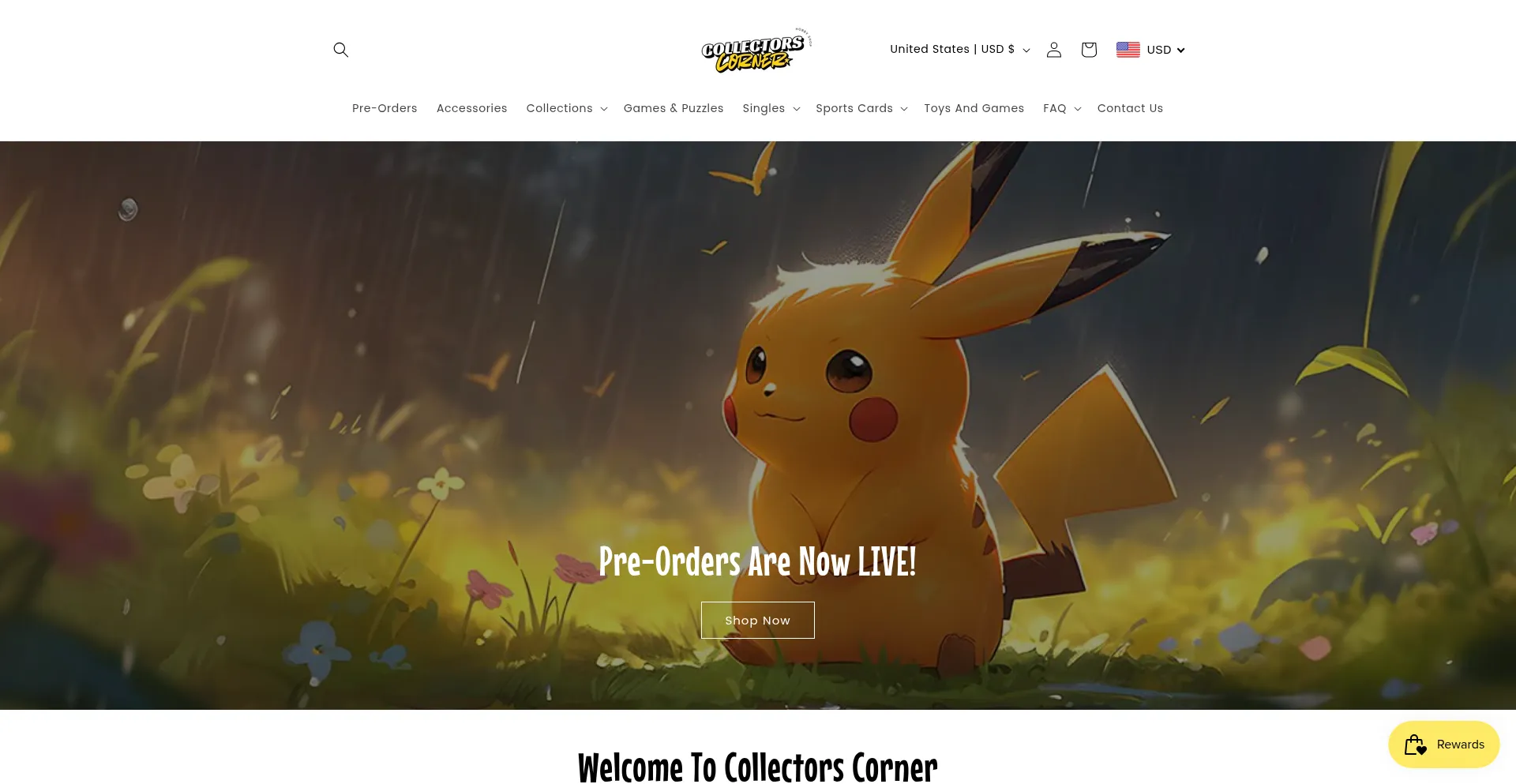 Website screenshot of Collectorscorner.online