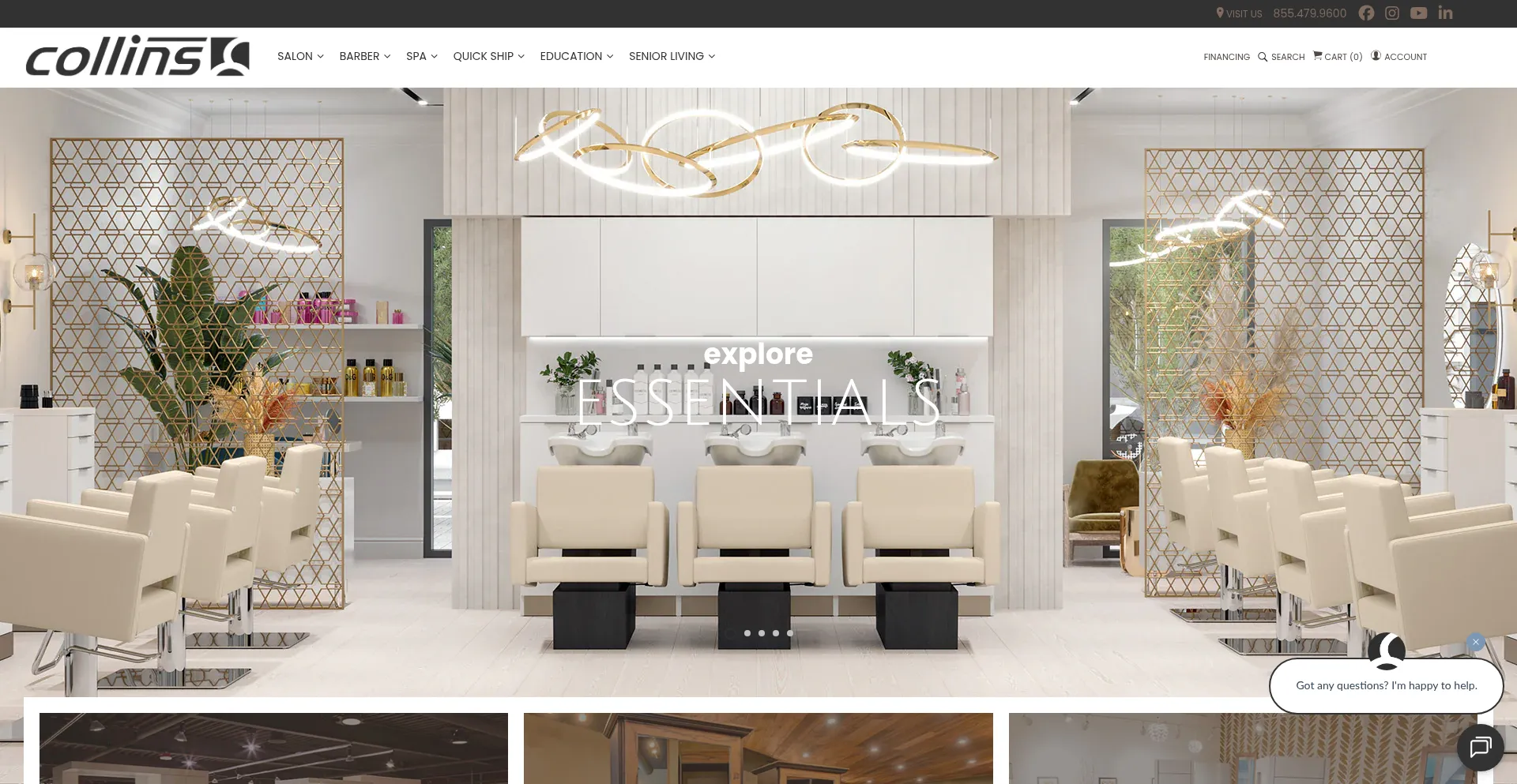 Website screenshot of Collins.co