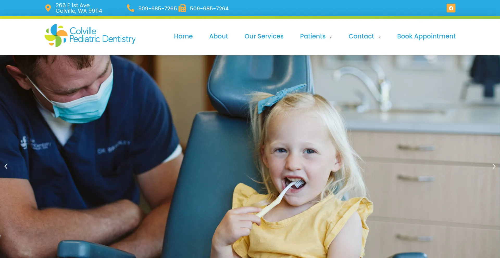 Website screenshot of Colvillepediatricdentistry.com