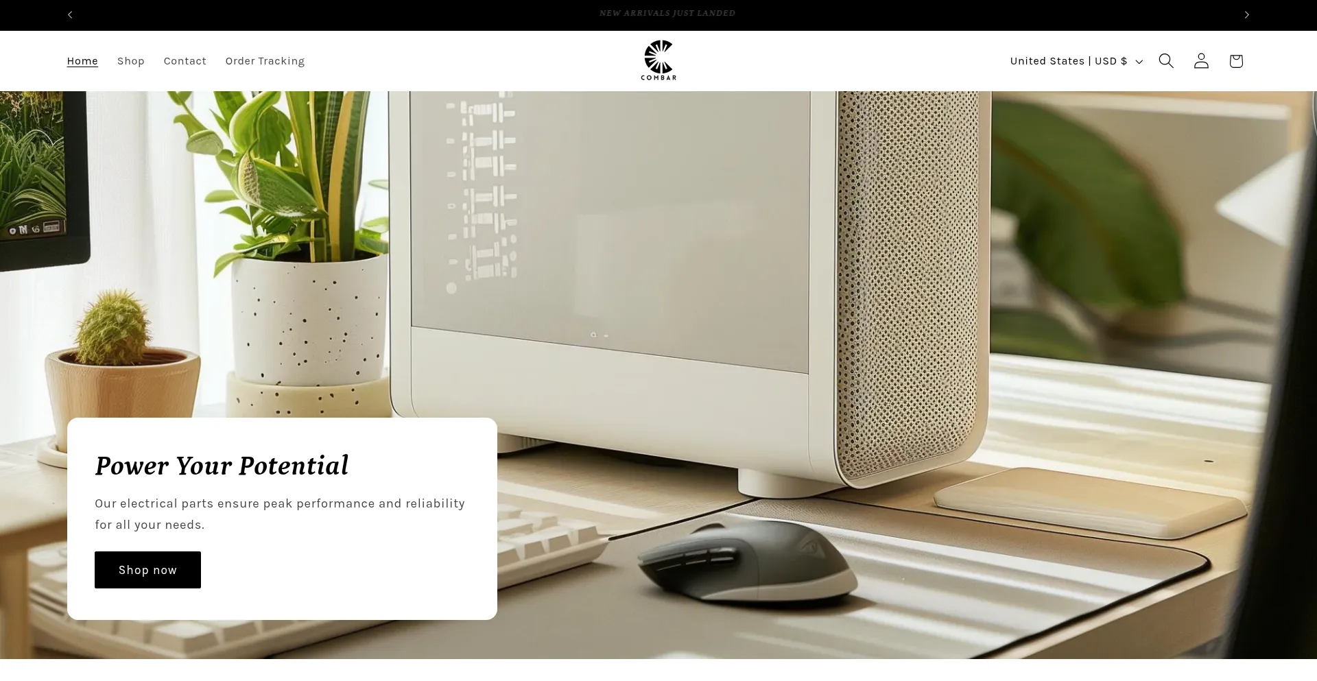 Website screenshot of Combar.shop
