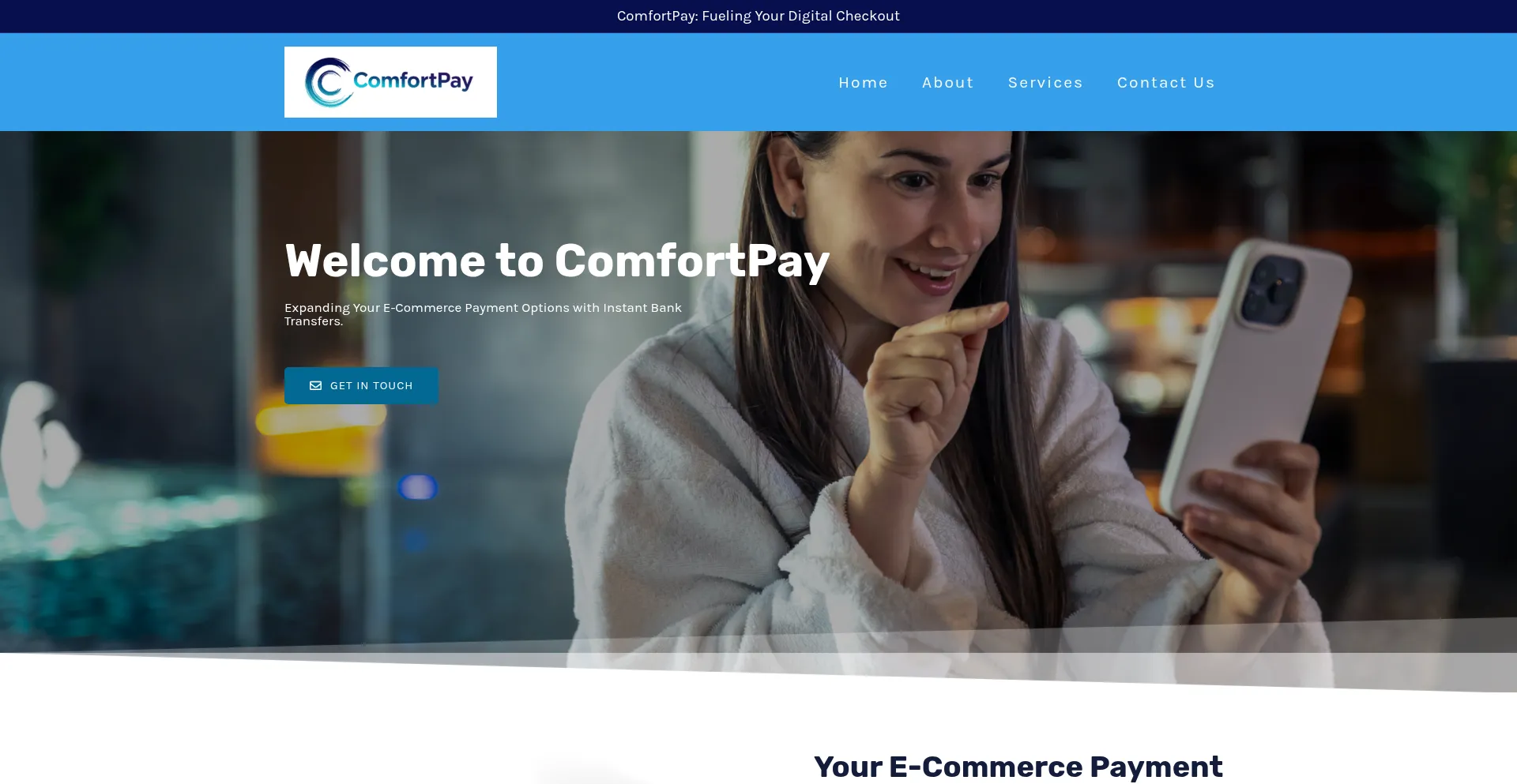 Website screenshot of Comfortpay.me