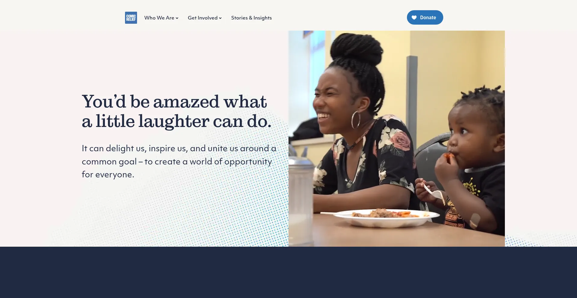 Website screenshot of Comicrelief.org