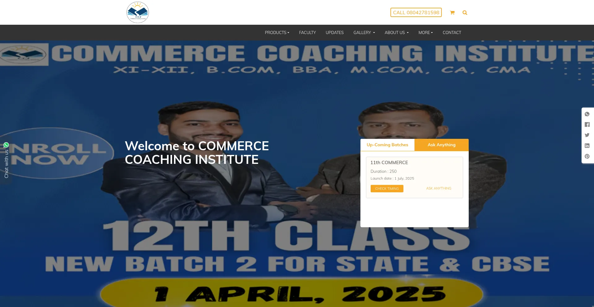 Website screenshot of Commercecoachinginstitute.com