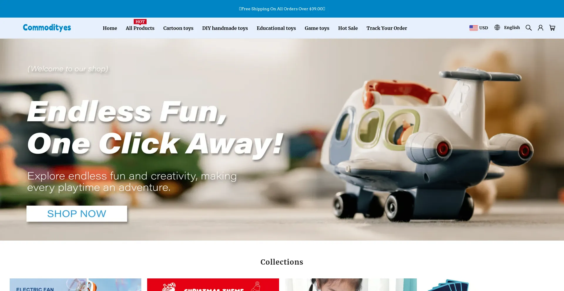 Website screenshot of Commodityes.com
