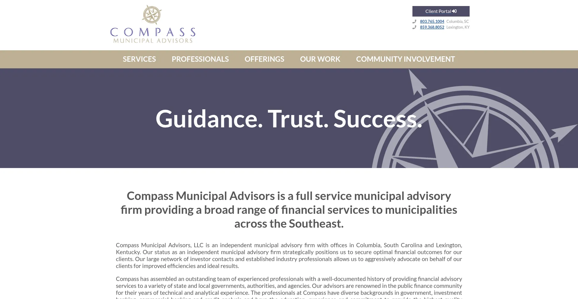 Website screenshot of Compassmuni.com