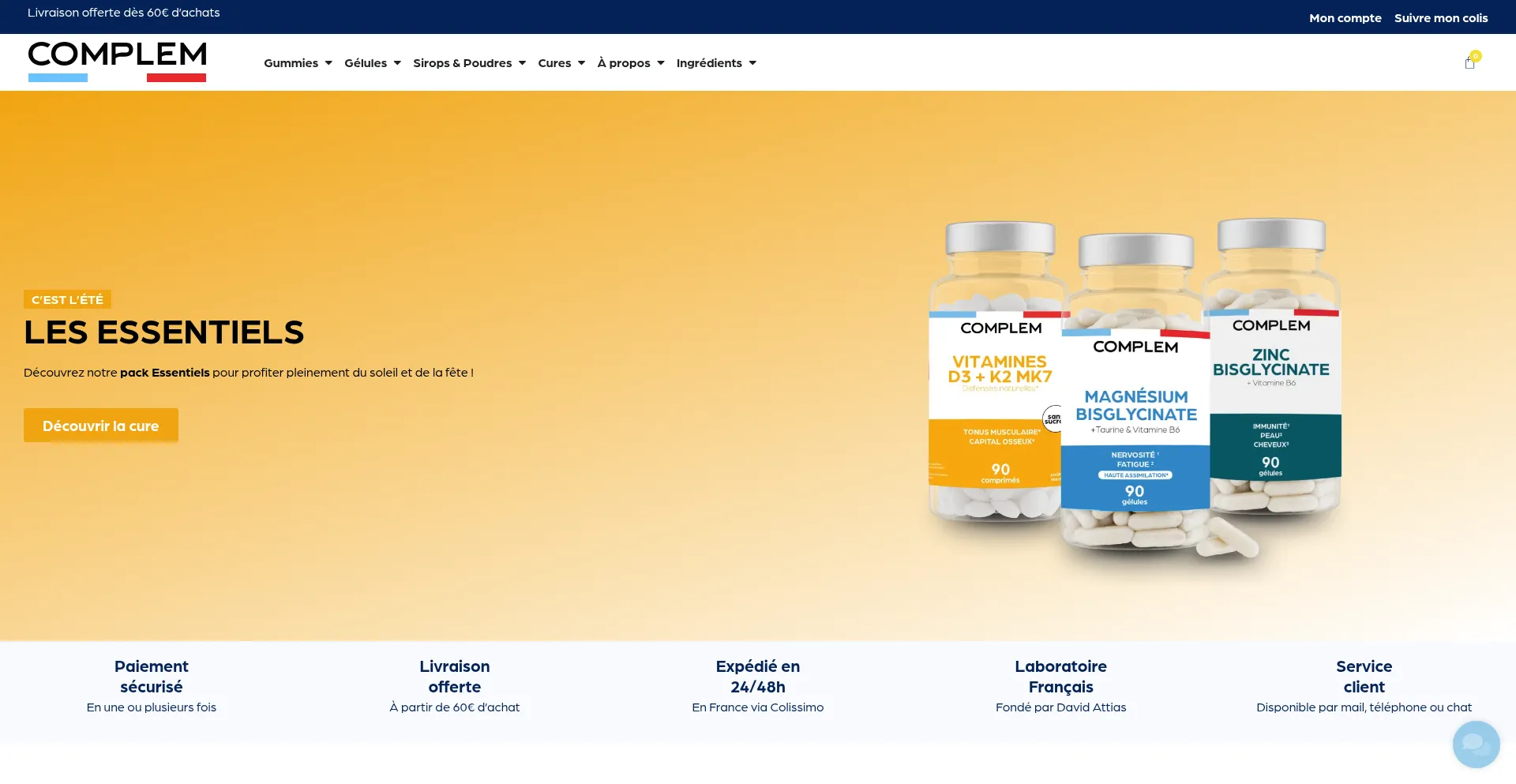 Website screenshot of Complem.com