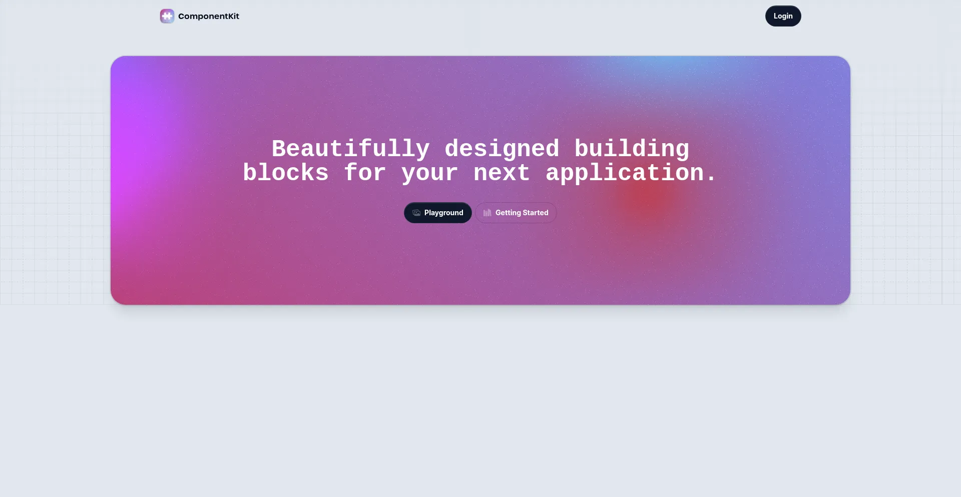 Website screenshot of Componentkit.dev