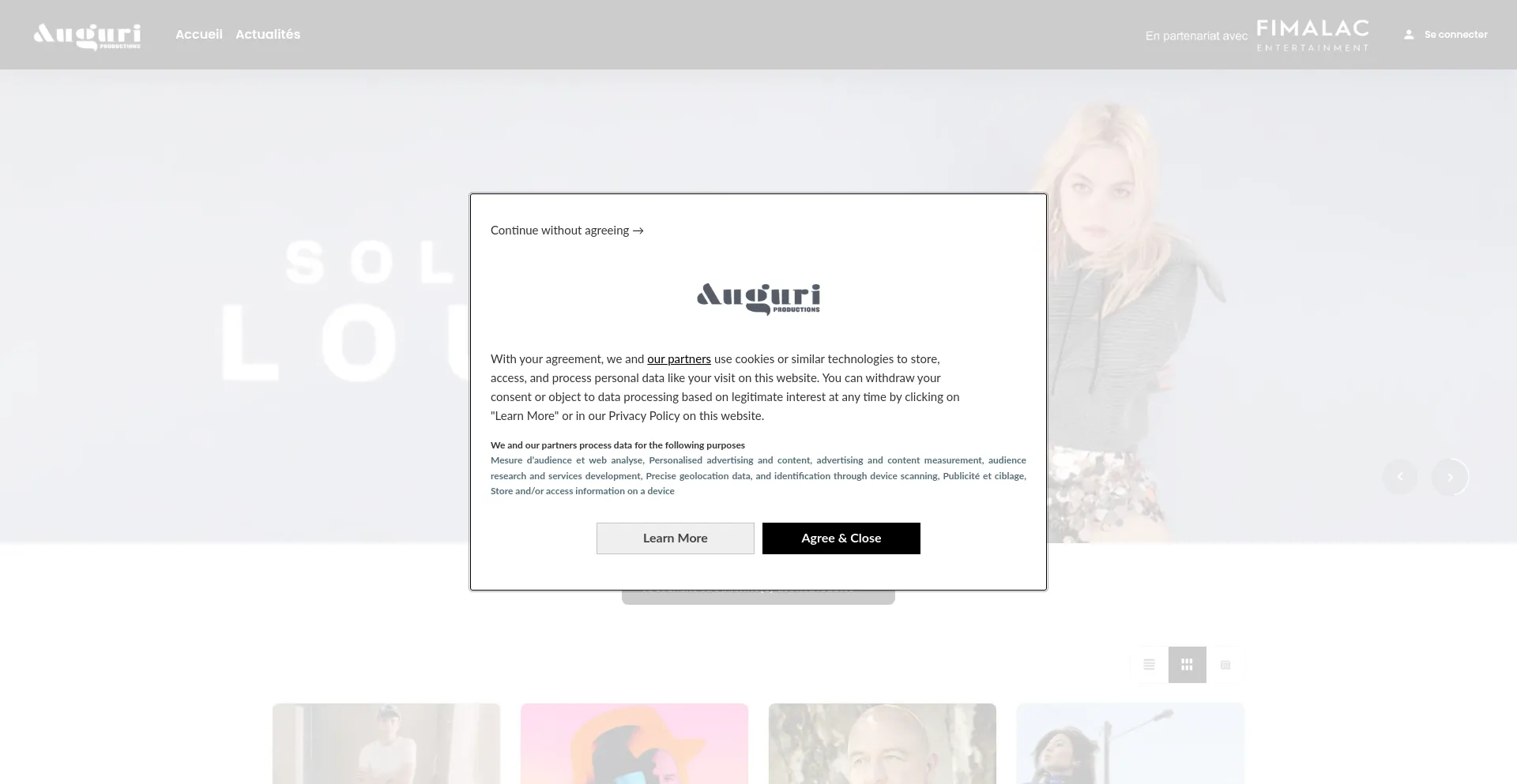 Website screenshot of Concert-auguri.fr
