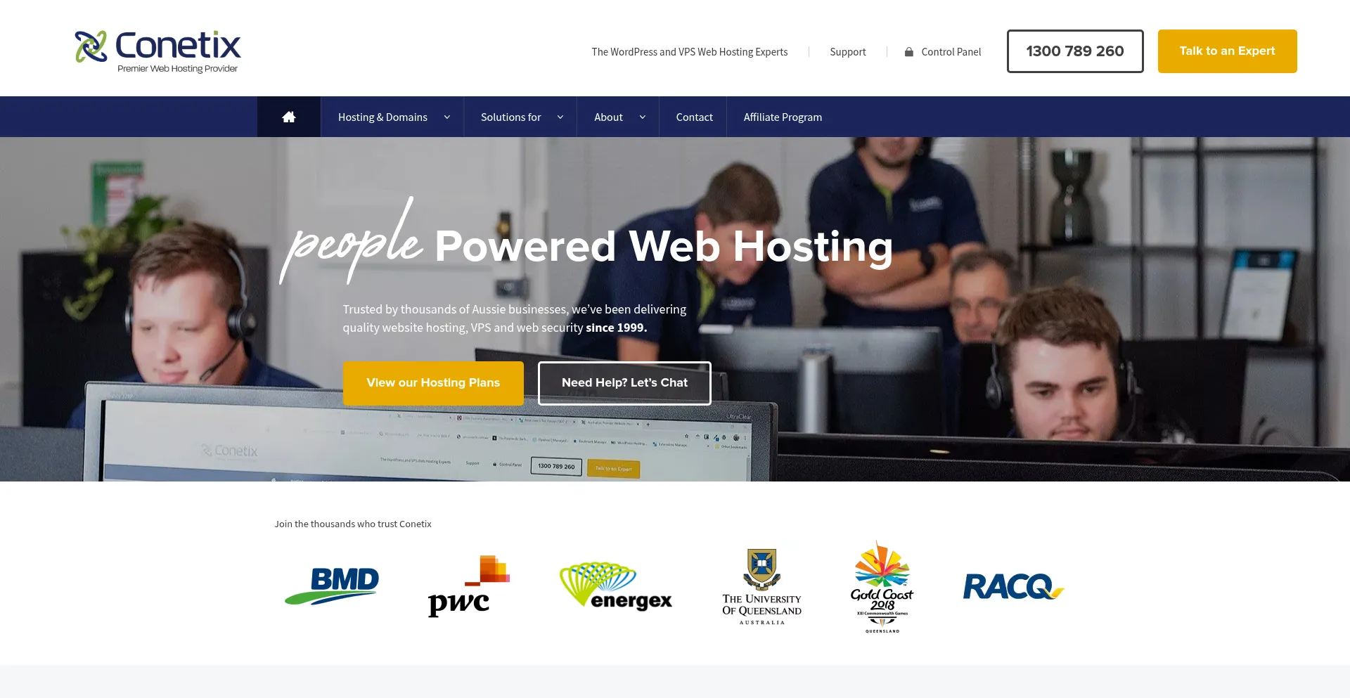 Website screenshot of Conetix.com.au